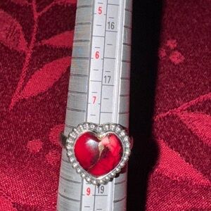 Solid Sterling Silver 925 Rose Dahlia Heart Ring